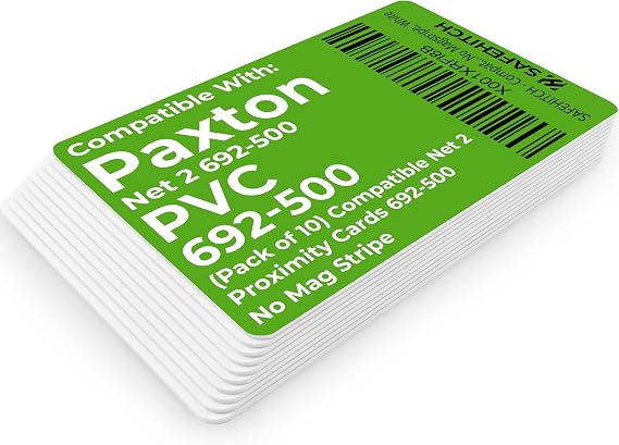 Paxton Access Compatible Cards - 10 Pack - Fully Net2 Compatible - Alternative to Part Code 692-500 Non OEM Proximity Cards - (PVC)