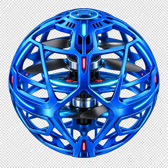 Bridge Cutters ブループロフライングオーブリターンホバーボール LEDライト付き、7分間の充電式ブーメランスピナーミニドローン、屋内屋外マジックフライスフィア、男の子と女の子への誕生日ギフト