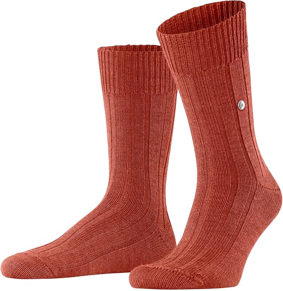 Burlington Men's Dover Socks Breathable Climate-Regulating Odour-Neutralising Wool Thick Warm Ribbed Hard-Wearing Extra-Soft Plain For Dress Casual Business Looks 1 Pair