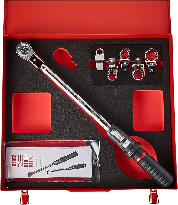 USAG U08112006 - 811 NF 200 - Assortment with torque wrench in sheet steel case (7 pcs.)