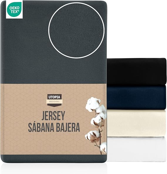 Utopia Bedding Jersey Fitted Sheet 120x200 cm, Anthracite