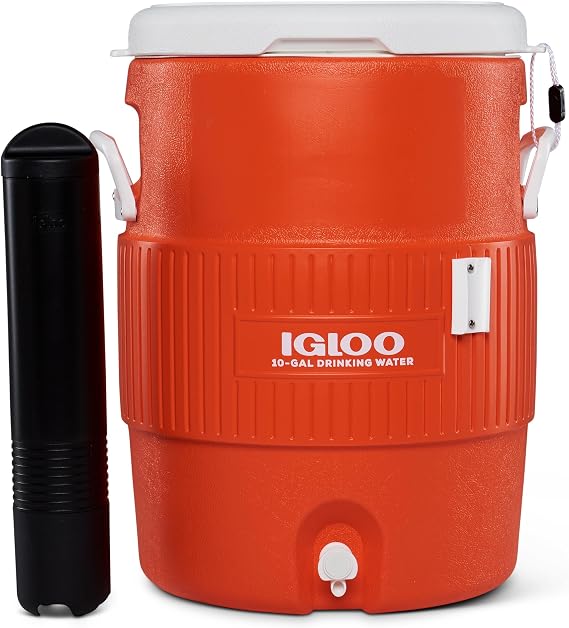 IGLOO Drinks Container 10-37.9 litres - Drinks Canister, Water Dispenser with Cup Holder, Cup Dispenser for Sports, Work and Leisure
