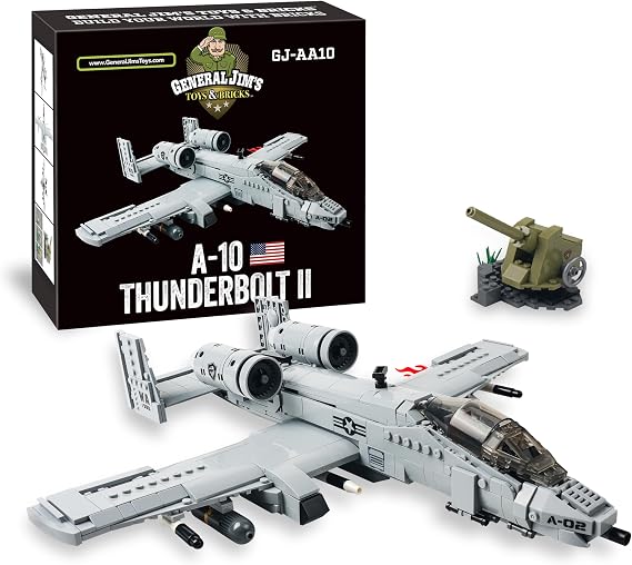 General Jim A-10 Warthog Army Building Blocks Set US Air Force Military Fighter Jet A10 Airplane