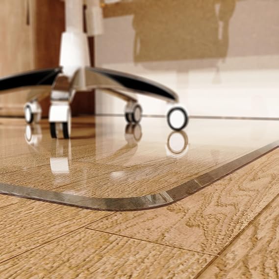 MESAILUP Beveled Edge Office Chair Mat for Carpet or Hardwood Floor 36" x 48" Clear Chair Mats for a Smooth Glide and Easy Roll On/Off, Heavy Duty and Non-Slip Pad Floor Ultimate Desk Chair Mat