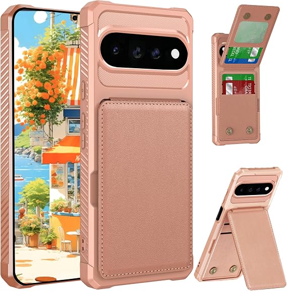 Pixel 11 Pro/Pixel 11用 ケース フリップフォリオ カードホルダー付き ZM ピンク