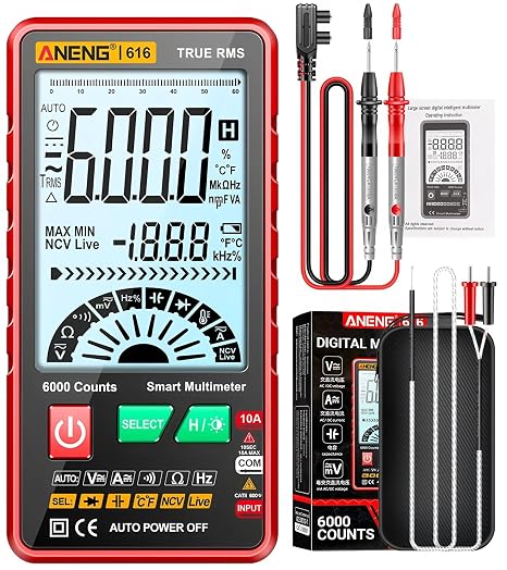 616 Smart Multimeter Digital 6000 Counts AC/DC Voltage Meter Current Detector Capacimeter Professional Tester Tools 616