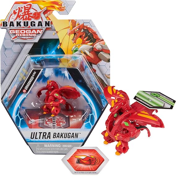 Bakugan Ultra Dragonoid 3 Tall Geogan Rising Collectible Figure and Trading Card