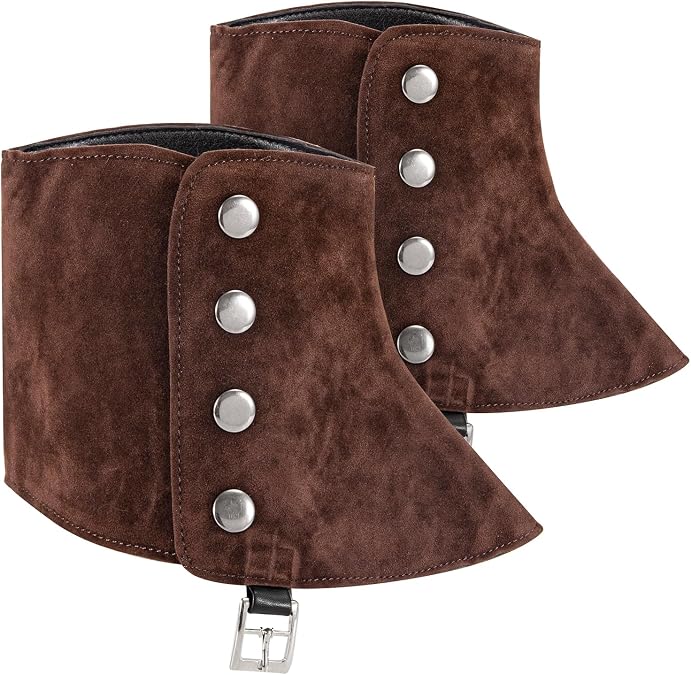 Men's Gangster Spats 20s Leather Shoe Cover White Spats for Men,Mens Womens Roaring 1920s Accessories,Dapper Days Costume Accessories
