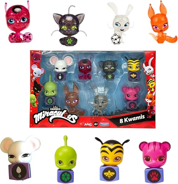 BANDAI - Miraculous - Pack of 8 Kwamis - Mini Figures Collection - Game Box Set with 8 Kwamis - Small Cute Miraculous Ladybug Figures - Toy from 4 Years - P50532