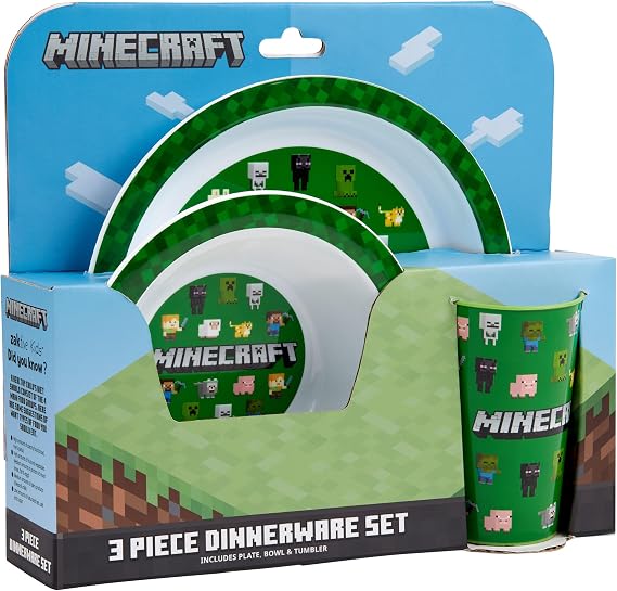 Minecraft 3-Piece Tableware Set