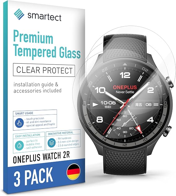 Smartect Tempered Glass 3 Pieces for OnePlus Watch 2R
