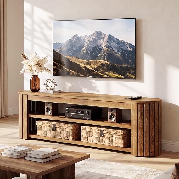 63" Solid Wood TV Stand Cabinet for 55/60/65/70-Inch TVs