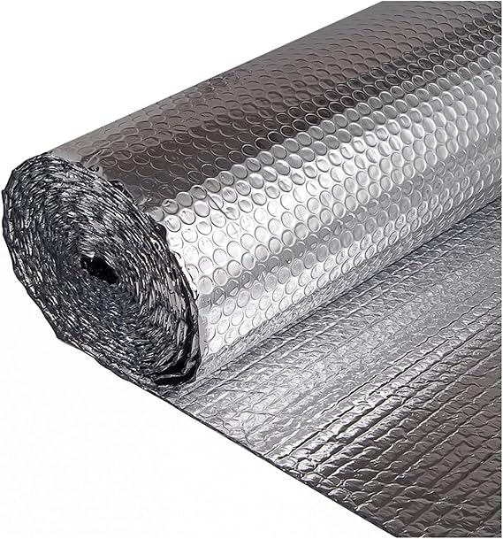 Radiator Reflector Foil Heat Reflective Insulation Foil Loft Foil Insulation Thermal Insulation Aluminium Foil Membrane for Walls Floors Roofs Insulating Wrap Easy Install Bubble Foil Insulation Radi