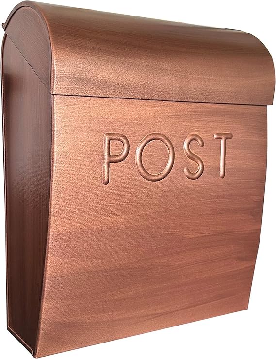 NACH Wall Mount Mailboxes for Outside, 5 x 12.75 x 10.75 inches, Copper Mailboxes for Outside Wall Mount, Waterproof Mailbox - The Sylvia Mailbox