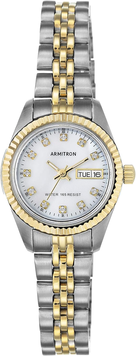 Armitron Women's Genuine Crystal Accented Day/Date Function Bracelet Watch, 75/2475