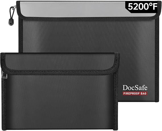 DocSafe Fireproof Document Bag Set for A4 Files,Heat Insulated & Waterproof