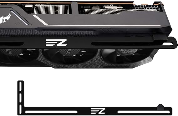 EZDIY-FAB GPU Holder,Graphics Card Brace Support,Video Card Holder,GPU VGA Bracket for Custom Desktop PC Gaming-3mm Aluminum-Black