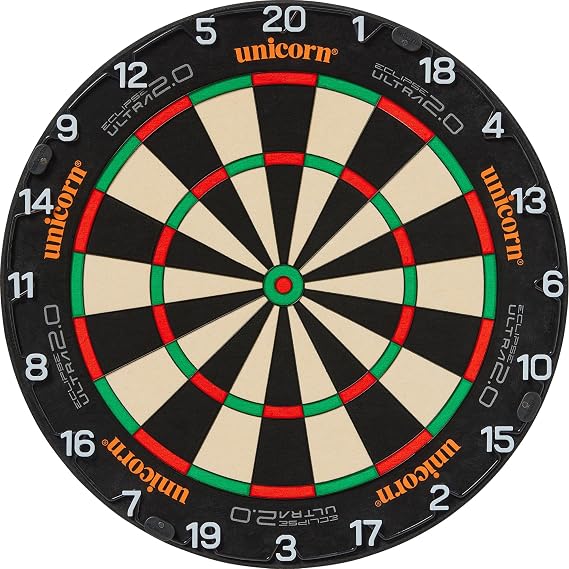 Unicorn Eclipse Ultra 2.0 Professional Dartboard | Venom Black Razor Spider | Hi-Vis Horizontal Numbers | Abyss Intense Vibrant Colour Longevity | Rotatable Symmetric Logos