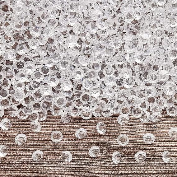 Decorative Diamond Crystals Approx. 4000 Pieces Colourless Sparkling Diamond Crystals Confetti Decorative Stones Crystals Diamonds (6mm)