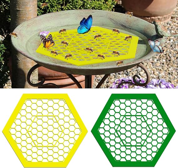 GFYYBKJ 2 Pack Floating Bee Island Use for Bee Cups for Garden, Colorful Bee Insect Waterer, Bee Waterer and Butterfly Water Stations, Bee Water Catcher Cups for Thirsty Pollinators, Bee Bath-Y&G