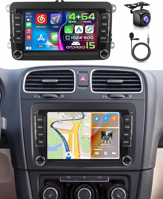 4G + 64G Car Radio 2 DIN Android for VW Golf 7 Inch Wireless