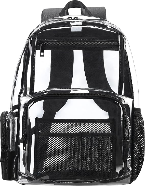 CLEKEGBAG Clear Bag Stadium Approved - Plastic Backpack See Through Transparent for Work, School, Travel