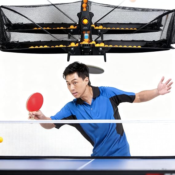 Table Tennis Training Robot with Net, Automatic Ping Pong Machine,  with Ball Recovery Net, No Need To Pick Up The Ball,for Training and Entertainment