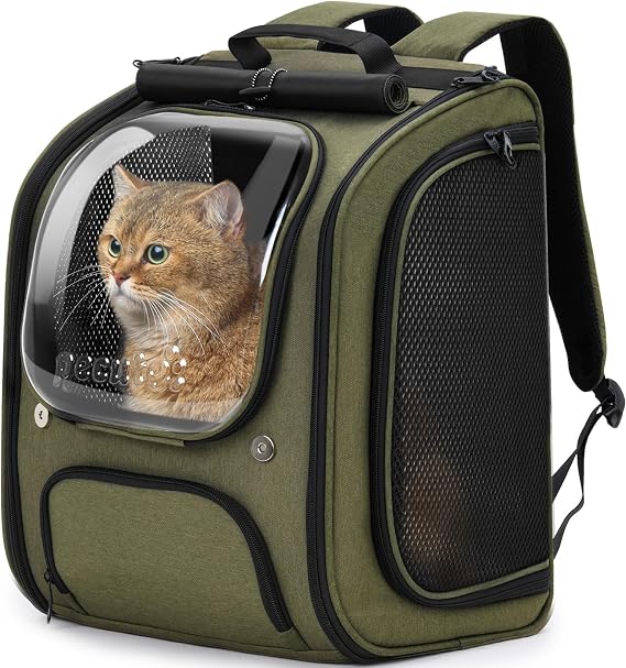 pecute Cat Backpack Large Space, Cat Carrier Backpack Bubble, Green