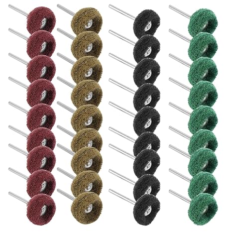 QWORK® 40 Pieces Buffing Wheel, Abrasive Buffing Polishing Wheels Set, 1/8" Shank, for Rotary Tools