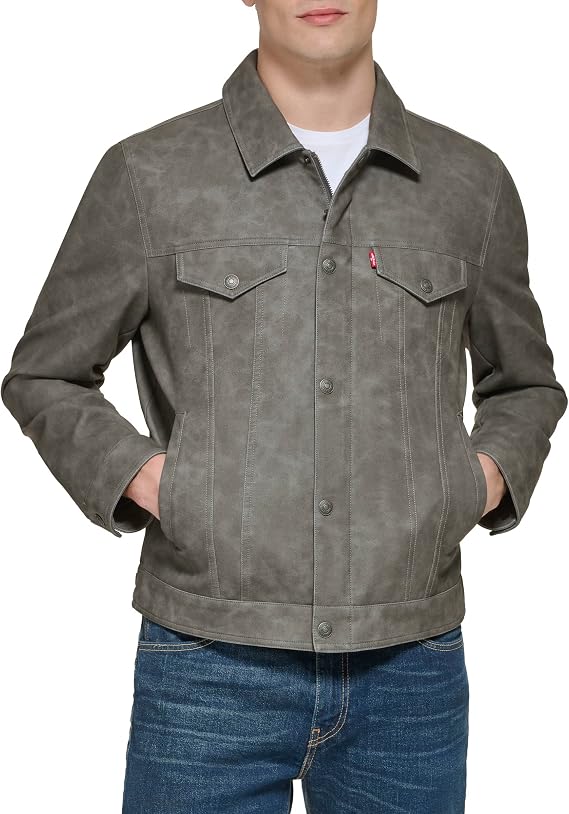 Levi's Men's Faux Leather Classic Trucker Jacket Faux Leather Jacket (pack of 1)