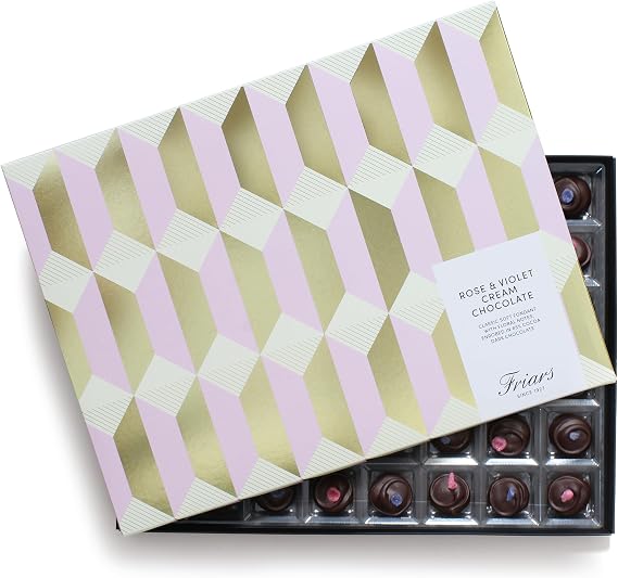 Friars Handmade Chocolate Rose & Violet Creams, Soft Fondant, 48 Box