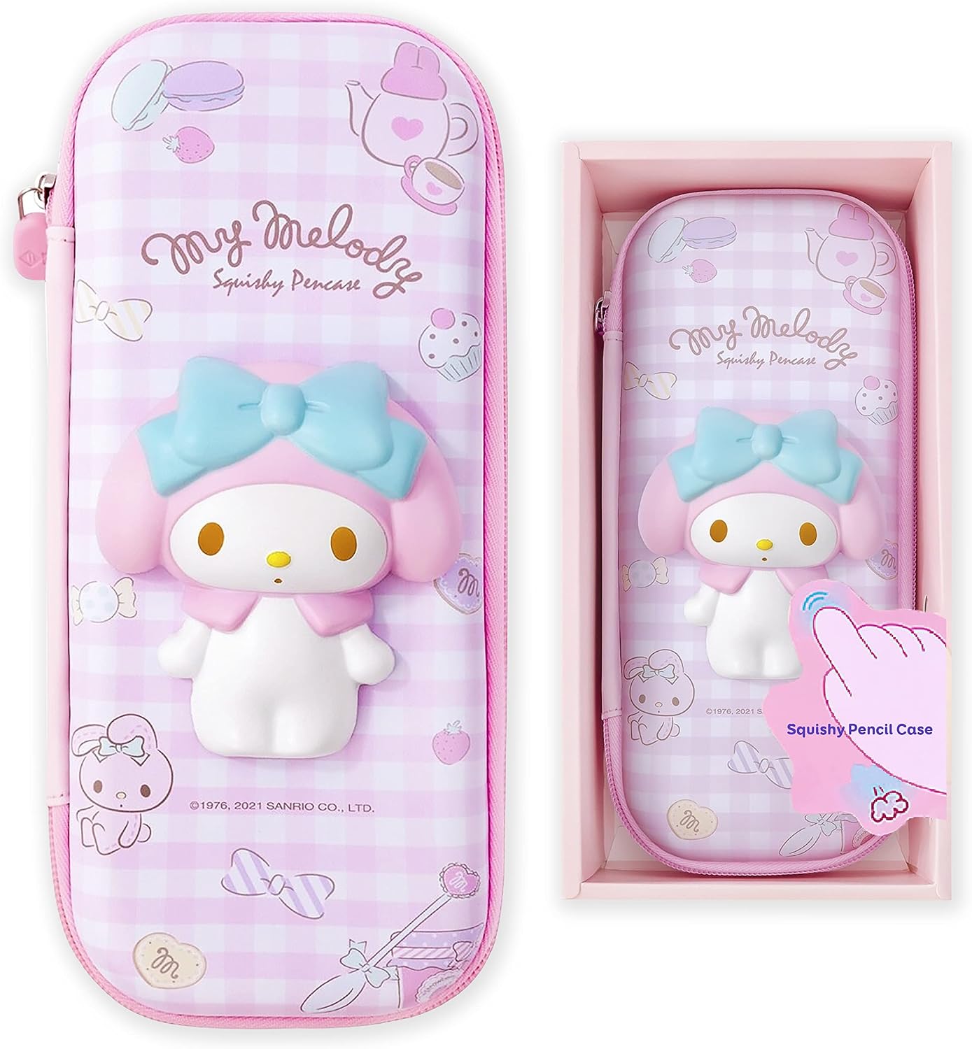 Kawaii Pencil Case, Squishy Cute Anime Cosmetic Bag Pouch Pink