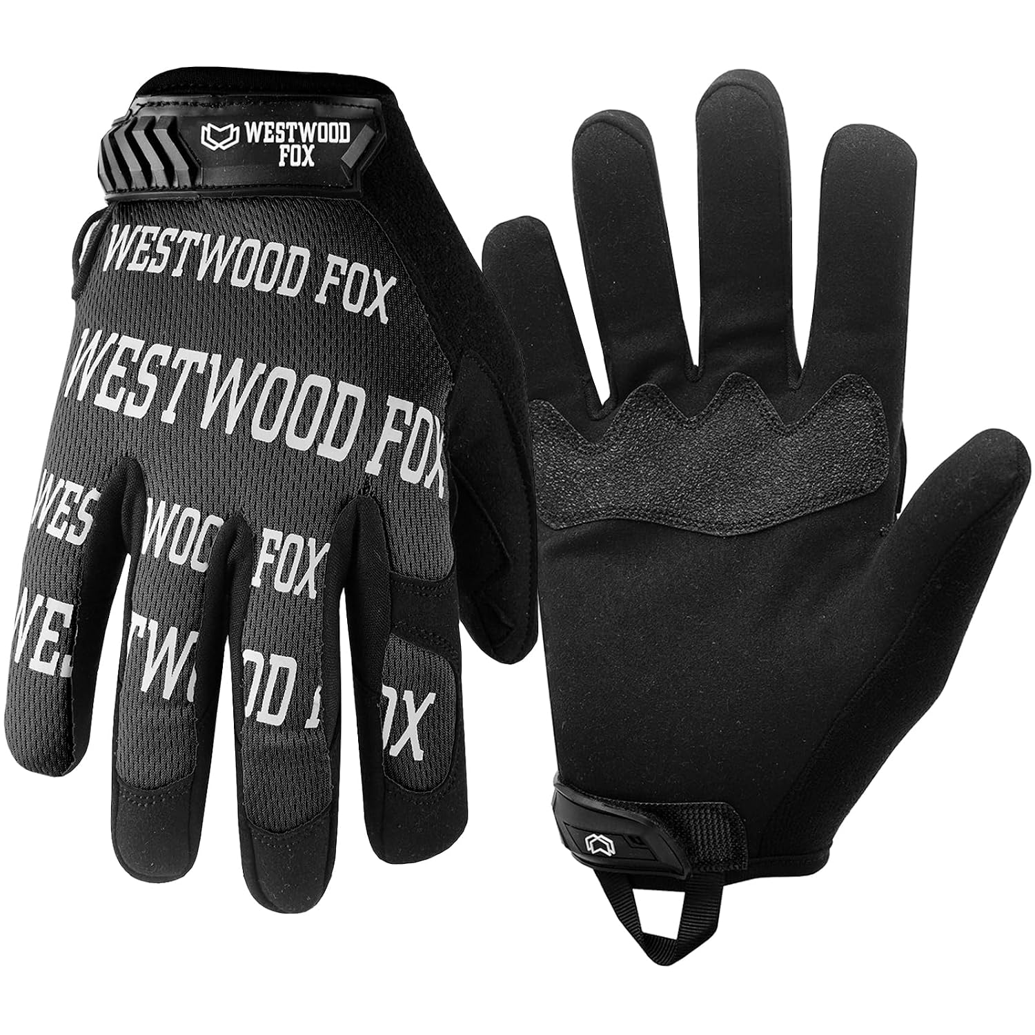 WESTWOOD FOX Gardening Working Gloves Garden Thorn Proof Flexible Heavy Duty Leather Mechanic Utility Dexterity Breathable Construction Gloves for Work Mens Women Black, S
