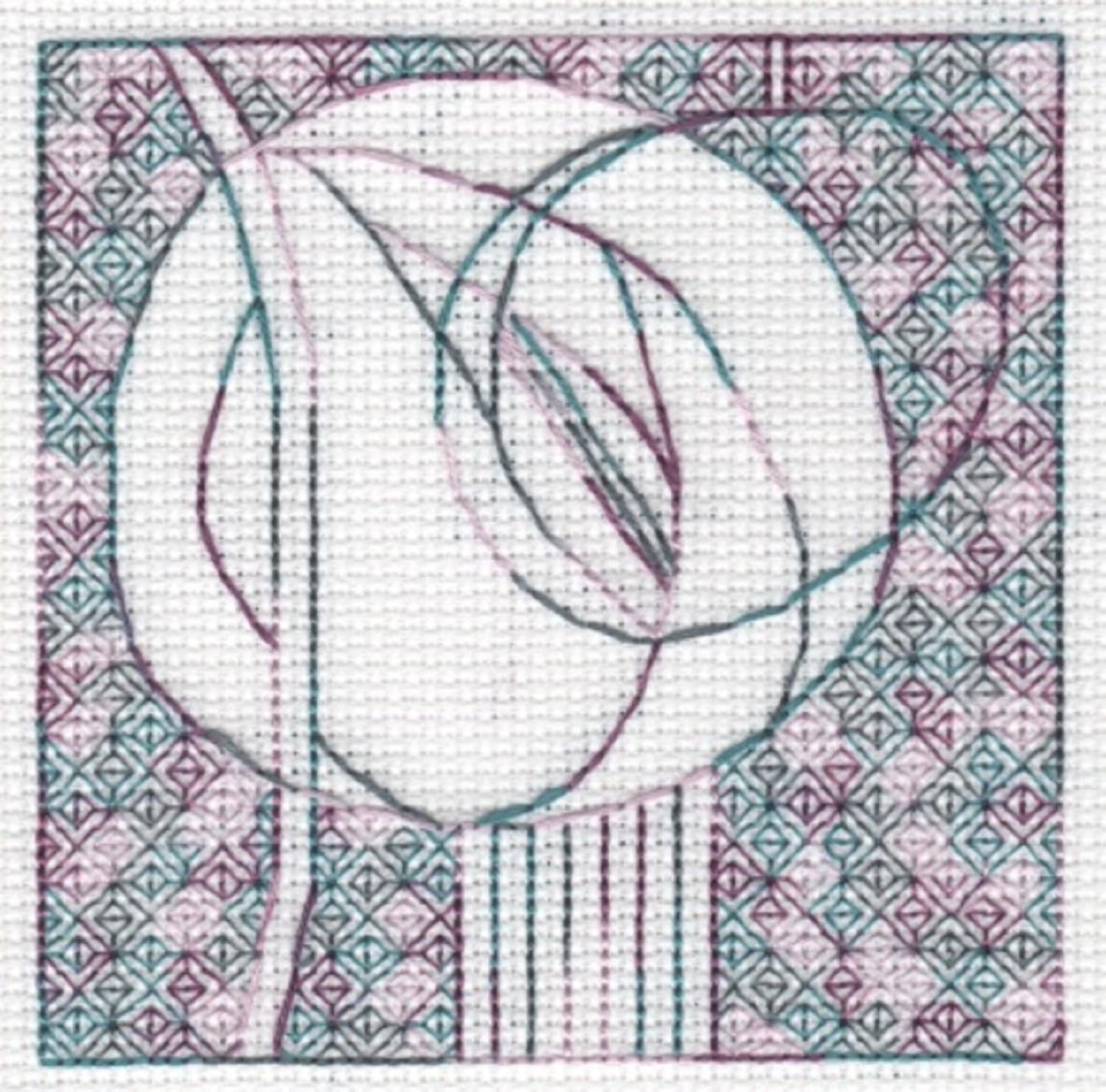 Blackwork Kit - KL166 Mackintosh Rose