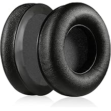 Kulaklık Pedi ve Yastığı - 65-110 mm, 7-10 cm Çap - Siyah Deri (90 mm x 90 mm)