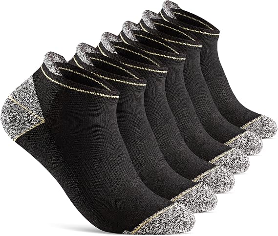 sockenkauf24 Work Trainer Socks Men's Short Work Summer Work Socks with Reinforced Heel and Toe Padded Sole with Heel Protection