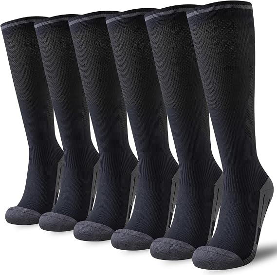 Niorasen Compression Socks for Women Men 20-30mmHg, 3 Pairs Flight Socks