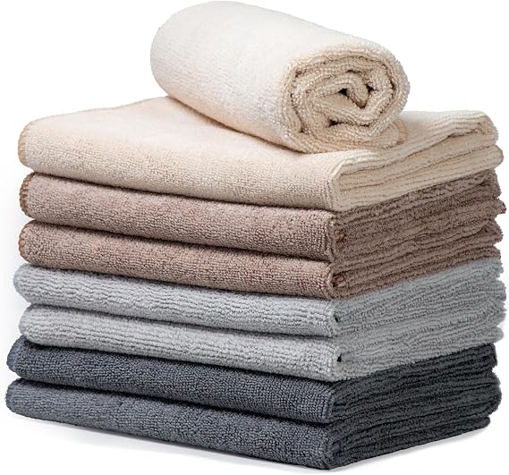 Happy Home Microfibre Cloths 40 x 40 cm Pack of 8 Cleaning Cloths Kitchen Microfibre Cloths in Four Colours Microfibre Cleaning Cloth Window Cloth Microfibre Cleaning Cloth