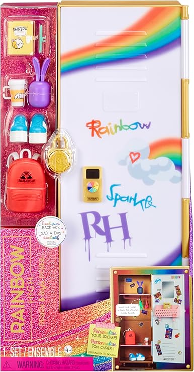 Rainbow High Design & Style Rainbow Locker Playset with Shelves Hangers Accessories and Stickers for Children Aged 4-12 Years