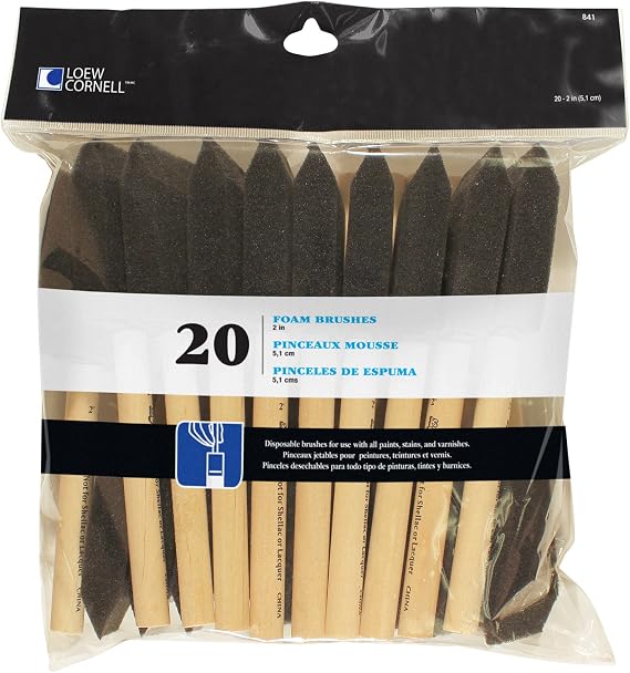 Loew-Cornell Foam Brushes 20/Pkg-2-inch Width, Other, Multicoloured