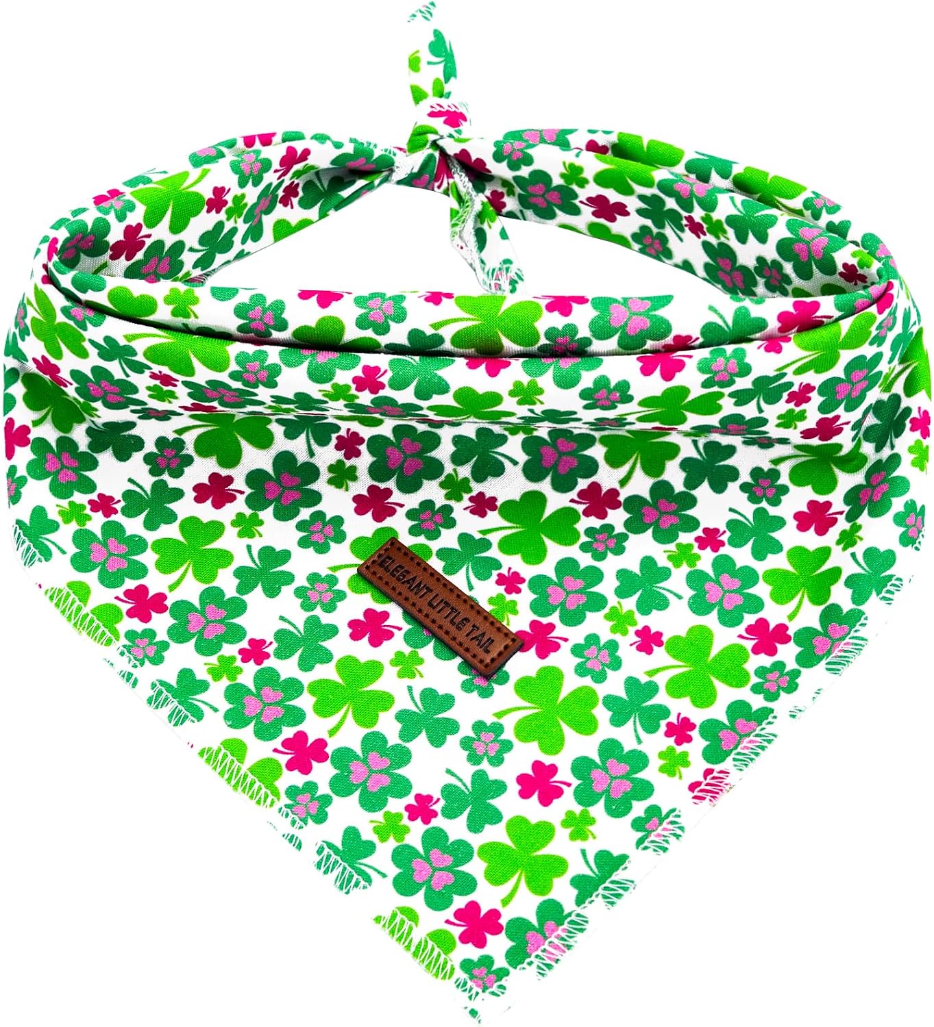 Elegant little tail Dog Bandanas - 1Pack Lucky Colver Pet Gift Washable Dog Scarf Holiday Girl Boy Square Dog Bib Kerchief Scarf Adjustable Pet Bandana for Small Medium Large Dogs