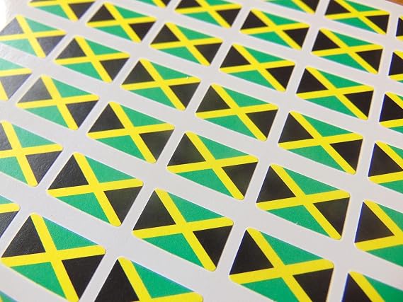 Pack of 64 Small Mini 20x12mm Jamaica Jamaican Country Flag Stickers Sticky Labels