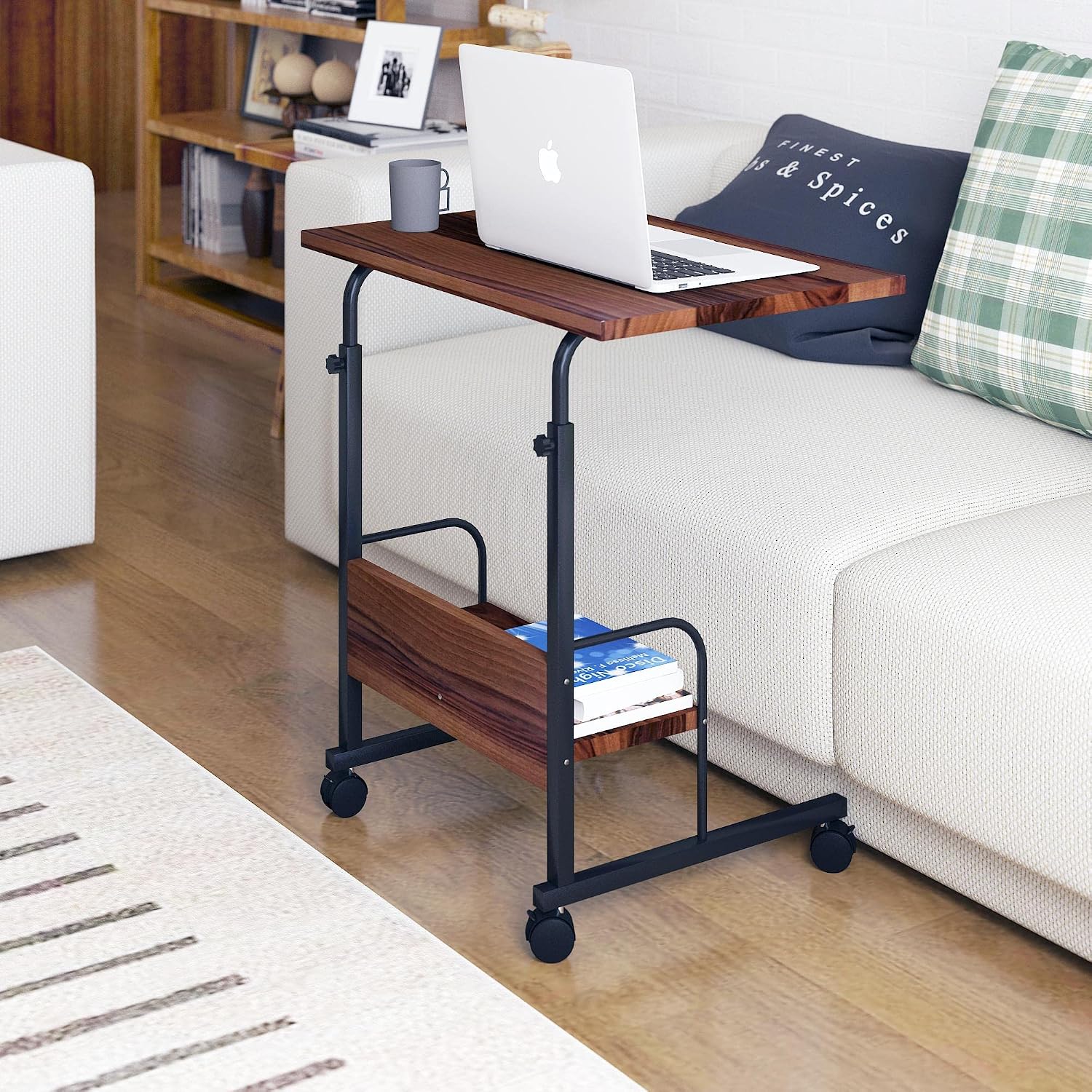 60x40 Height Adjustable Wheel Laptop Stand Work Table With Brake