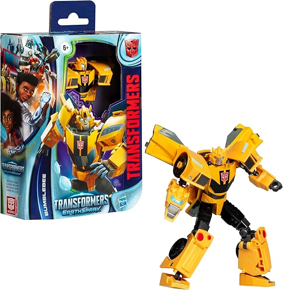 Transformers Toys EarthSpark Deluxe Class Bumblebee, 12.5-cm Action Figure, Robot Toys for Children Aged 6 and Up