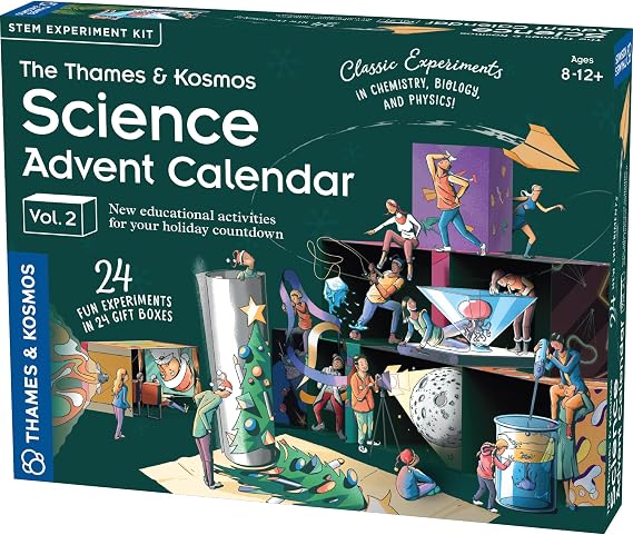 Thames & Kosmos Science Advent Calendar Vol. 2 (2024) | Holiday STEM Kit for Kids | Fun Chemistry, Biology & Physics Experiments | Ages 8+ | Educational Toy | 1+ Players