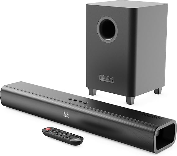 MAJORITY Naga 60 Plus Bluetooth Sound Bar for TV, 300W, Wireless Subwoofer