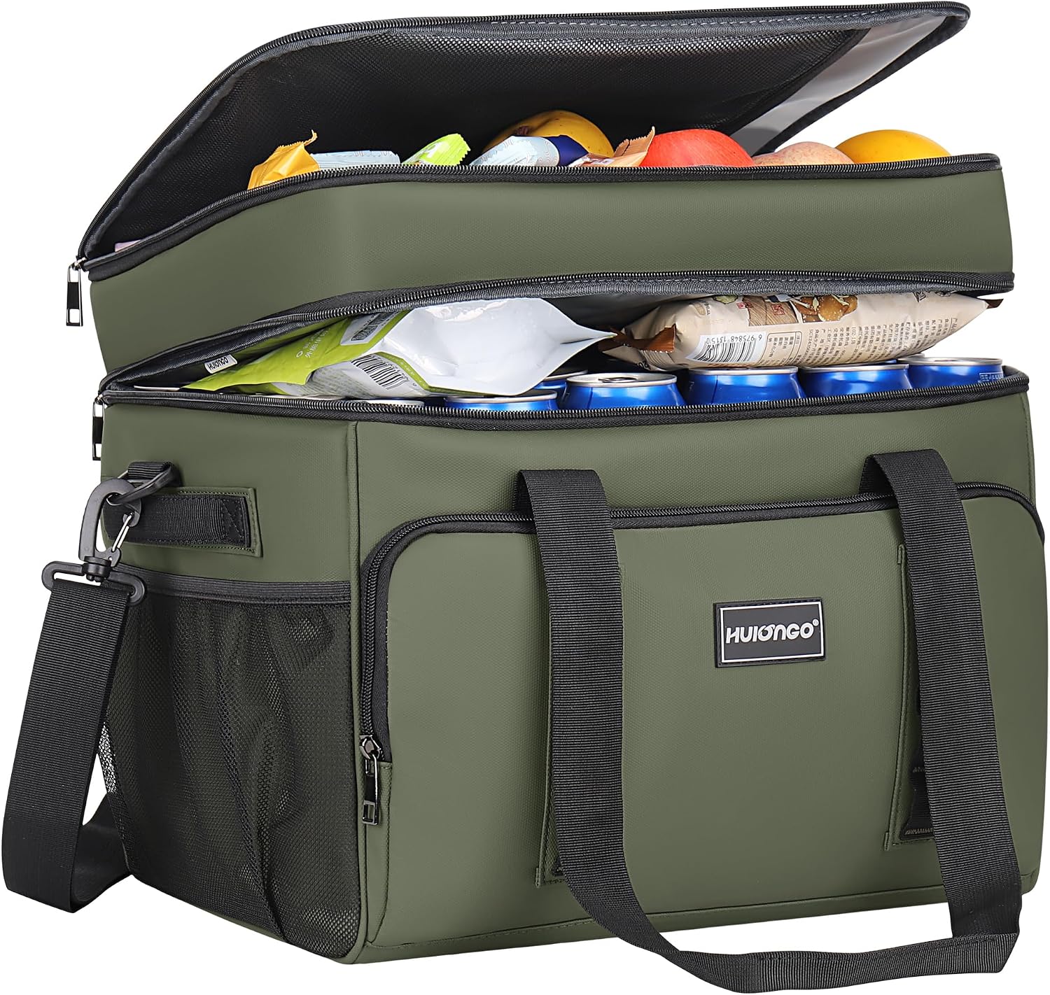 Hulongo Cool Bag Insulated Cooler Bag Waterproof Picnic Double Thermal Bag For Camping, Travel, Grocery Shopping & Fishing, 42L