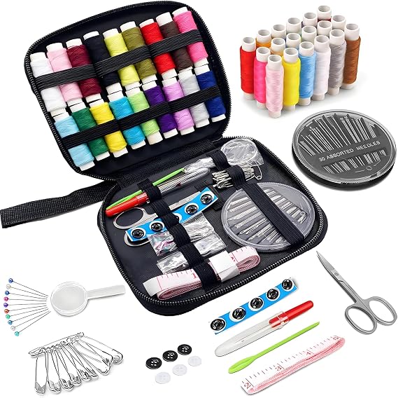 Sewing Kit Portable, 85Pcs Travel Sewing Kit Supplies Accessories, Filled with Needles, Scissors, Thimble, Thread, Tape Measure, Suitable for Adults, Beginner, Emergency