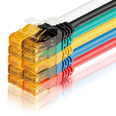 SEBSON CAT6 Ethernet Cable 0.5m, 10 Pack, Gigabit Lan Network Cable RJ45, 1000Mbit/s High Speed, U-UTP, Patch Cable for Router, PC, TV