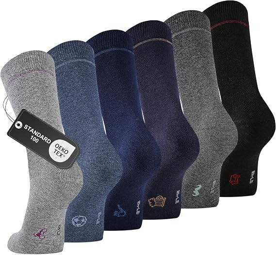 Men's Socks – 6 Pairs Breathable Business Socks, Pure Cotton Seamless, Ideal for Suits, Gift for Men, Daily and Casual Use​